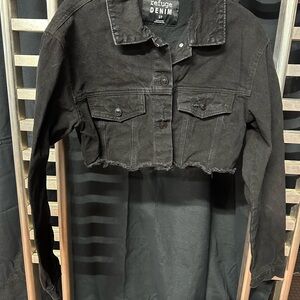 Refuge Black Denim Jacket Size S/P